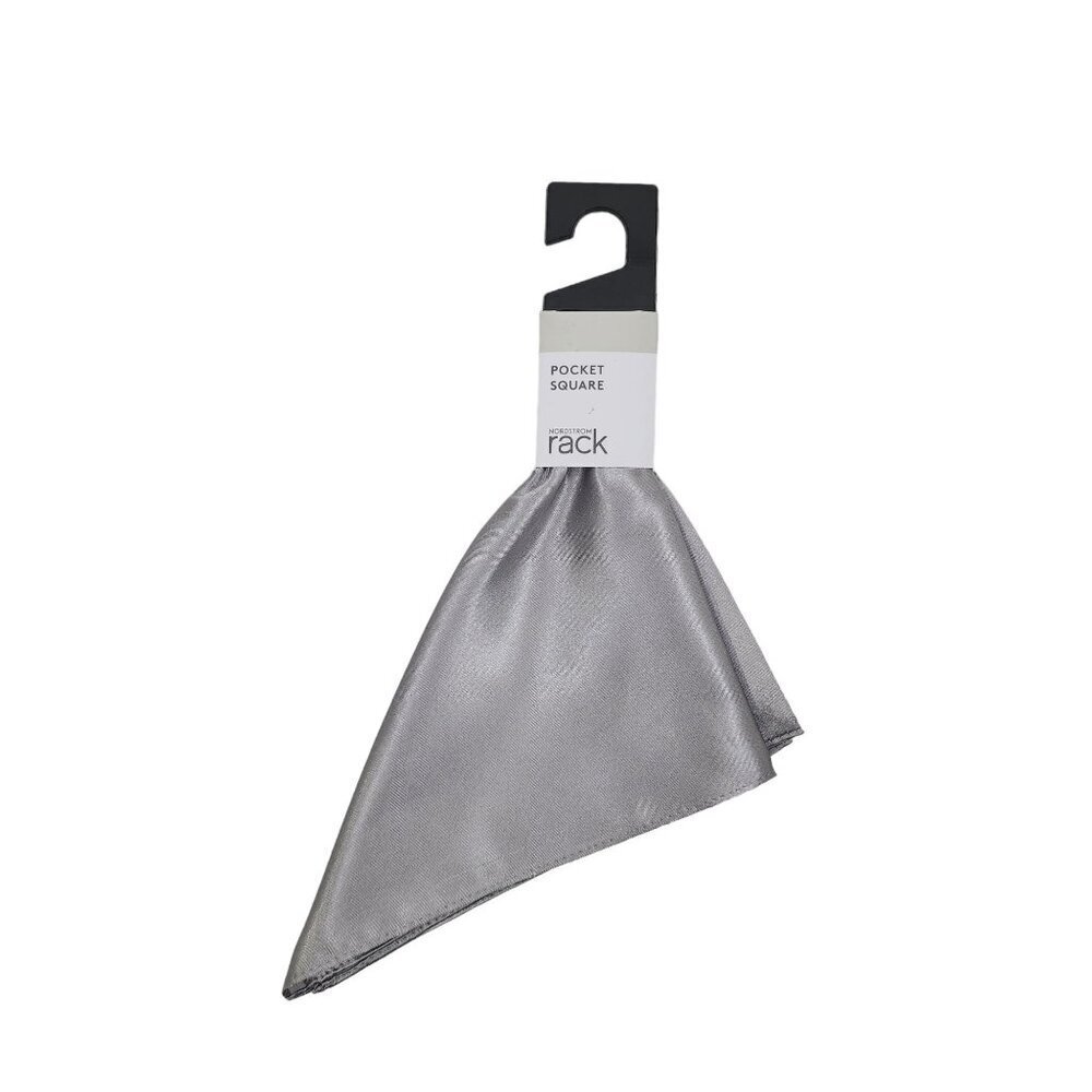 NEW Nordstrom Rack Silver Pocket‎ Square Shiny Satin Formal Wedding NWT